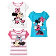 DISNEY Minnie Mouse Tshirt (3-Shirts Pack) Kids & Toddler Girls Clothes 4T W/Mau/W SS