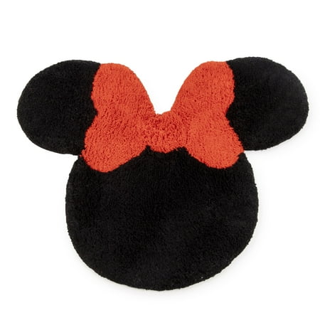 Minnie Mouse Tufted Rug, 25" x 29", Cotton, Black, Disney