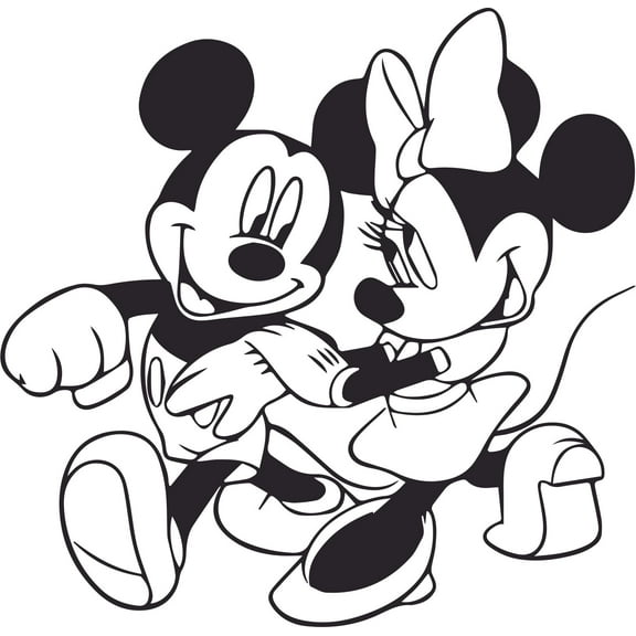 and Minnie Mouse Walking Customized Name Wall Decal - Custom Vinyl Wall Art - Personalized Name - Baby Girls Boys Kids Bedroom Wall Decal Room Decor Wall Stickers Decoration Size (20x20 inch)