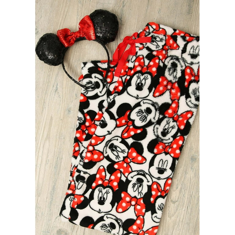 Minnie Mouse White and Red Juniors Plush Lounge Pants