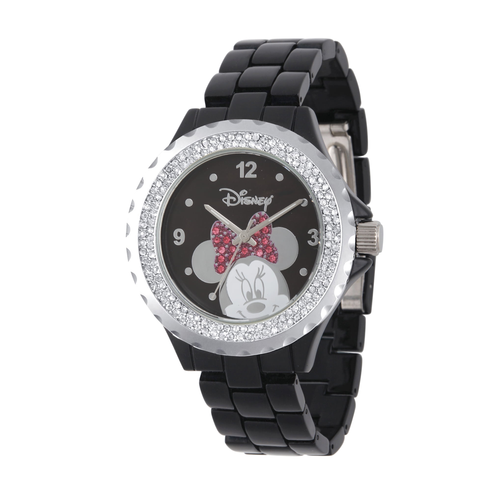 Disney Women\'s Black and Silver Watch Vintage Disney Time Works Womens Minnie Mickey Mouse... | Depop main image 2