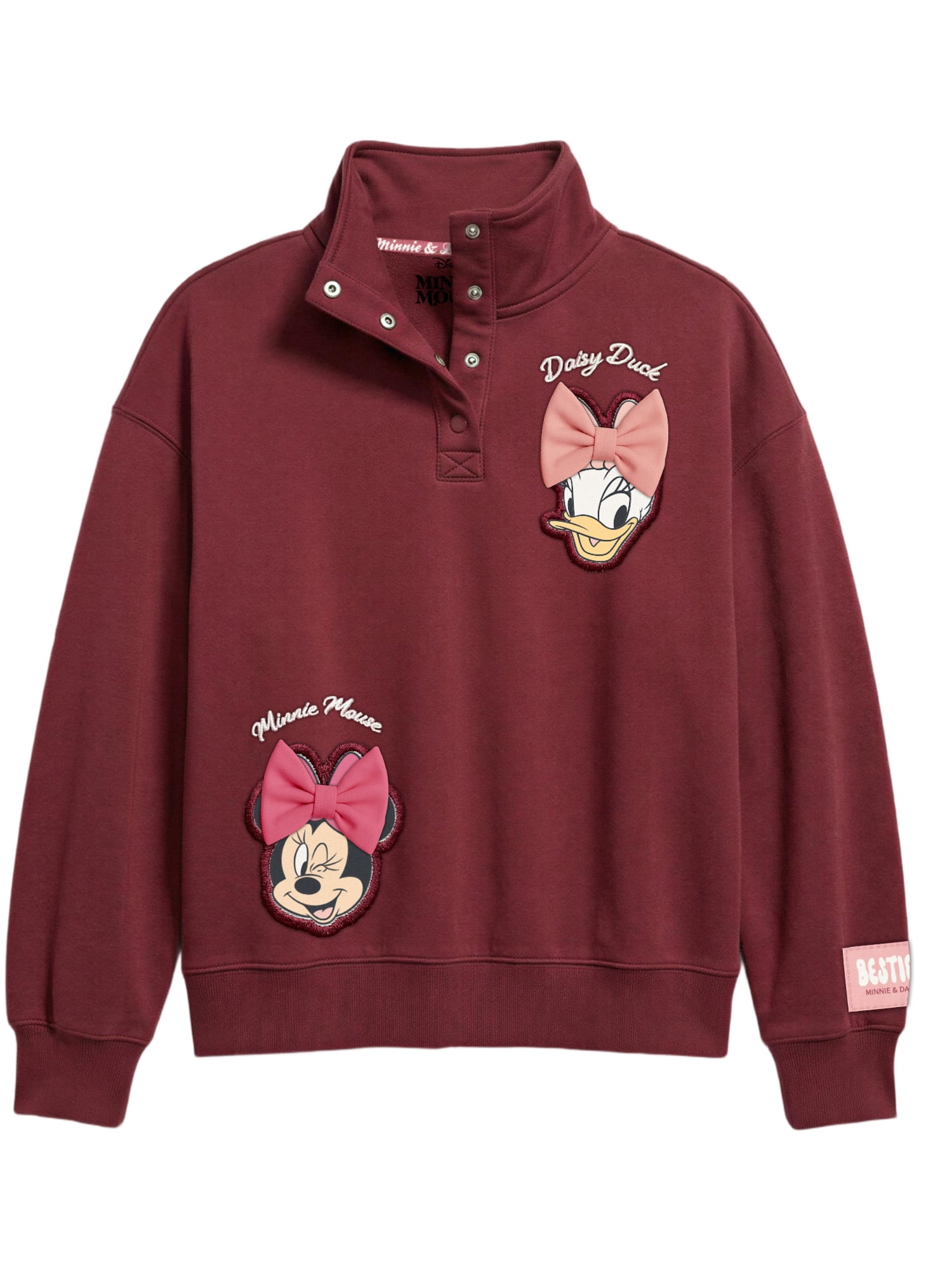 Minnie Mouse Womens Quarter Snap Pullover, Sizes XS-3XL