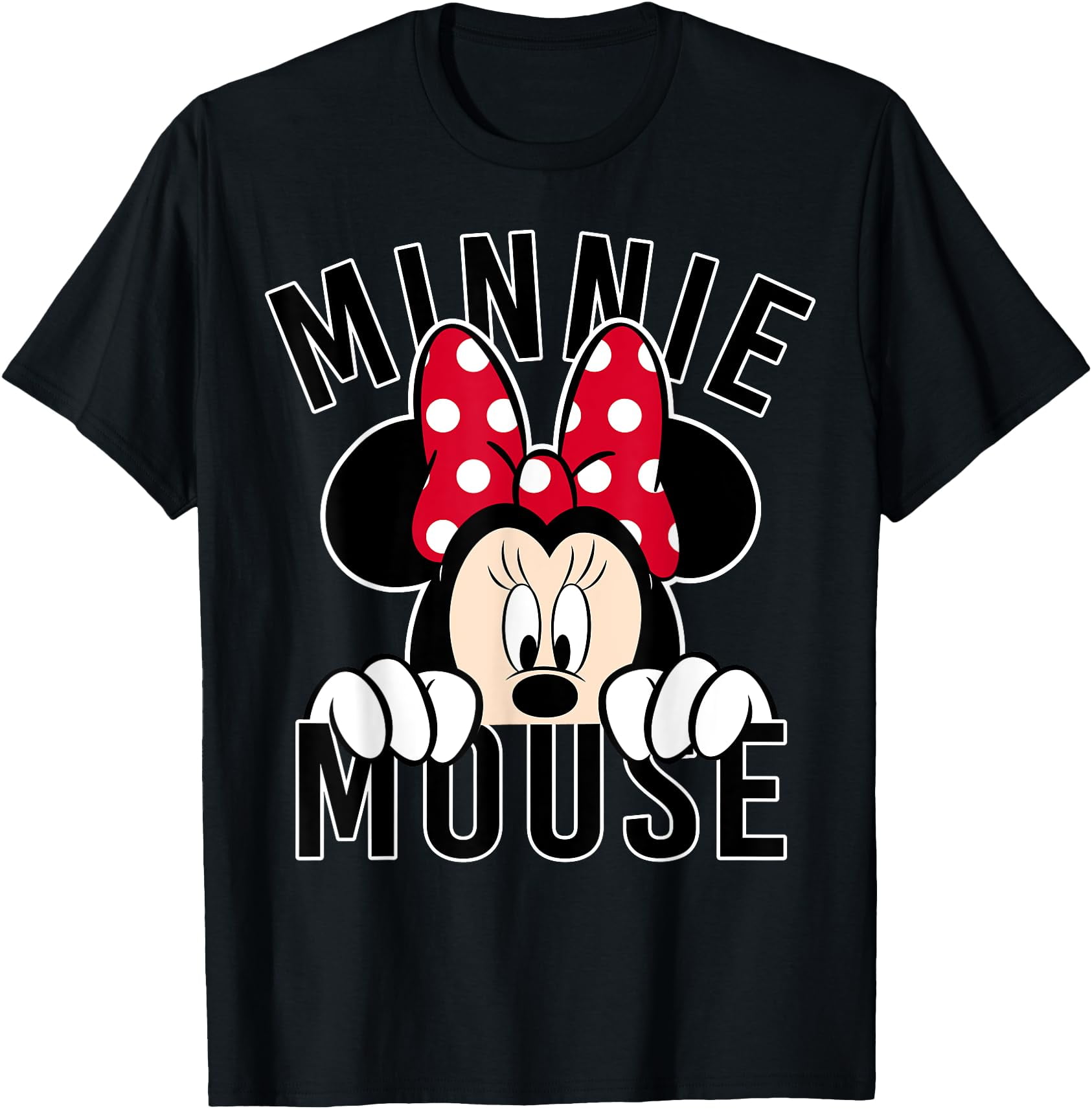 Minnie Rock the Dots Peeking Minnie Women Girl Kids T-Shirt,Dark ...