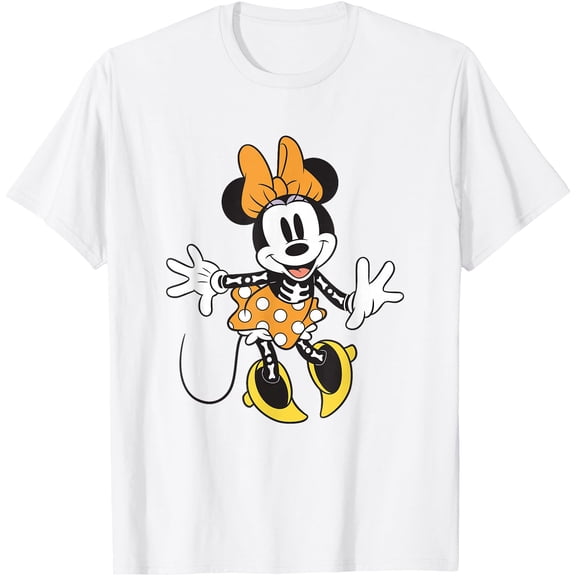 Minnie Skeleton Halloween DTG Print Unisex T-Shirt