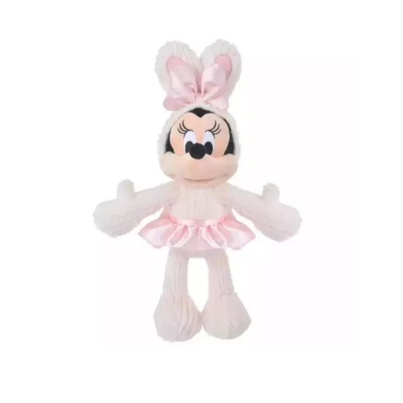 Minnie Stuffed Doll Easter 2024 Pink Ribbon Rabbit Bunny 13 New Gift