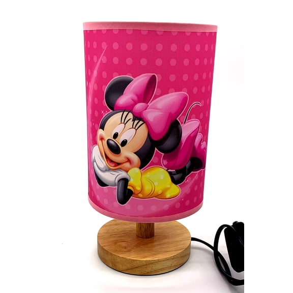 Minnie Table Lamp Night Light Wood Base Room Decoration or Great Gift Ideas
