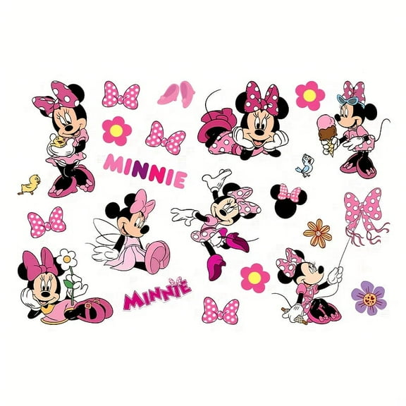 Minnie Wall stickers, self-adhesive decorative stickers, are suitable for bedrooms, living rooms, Windows and home decoration, easily creating a warm space.