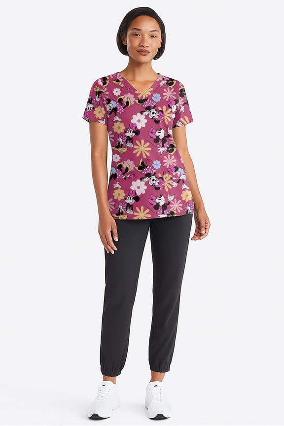 Women's Graphic Scrub Top, Sizes S-3XL