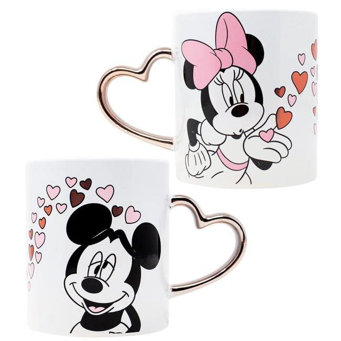 Silver Buffalo Disney Minnie & Mickey Kiss Hearts Stainless Steel