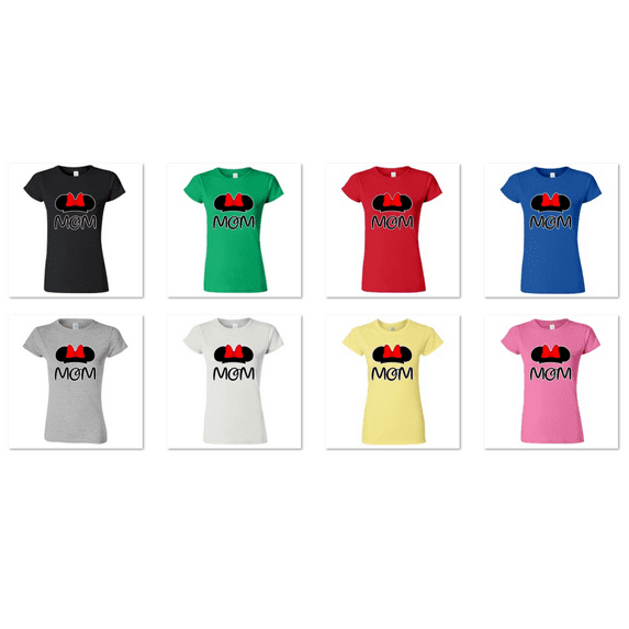 Minnie mouse Ears MOM Cartoon Printed T-Shirt Funny T-Shirt Short Sleeve T-Shirt Soft and Comfy Shirt, Lightweight Shirt Color Black 2X-Large