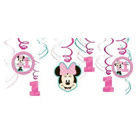 Minnie's Fun To Be one Foil Swirl Decorations (12 Pieces)