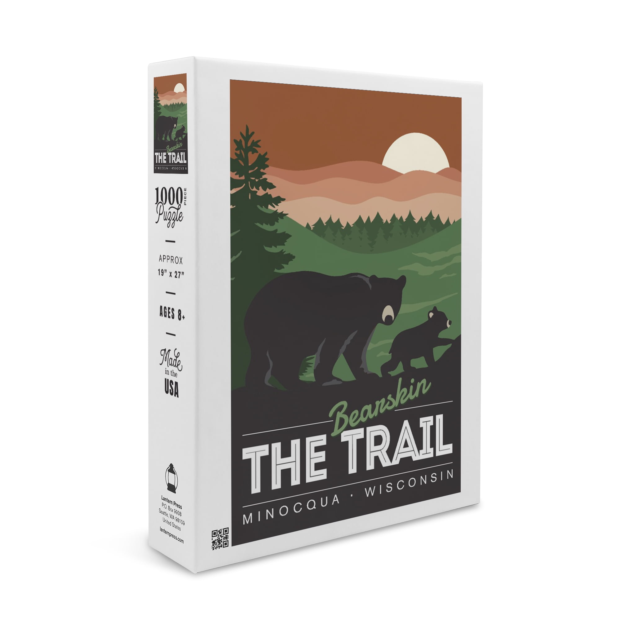 Minocqua, Wisconsin, The Bearskin Trail (1000 Piece Puzzle, Size 19x27 ...