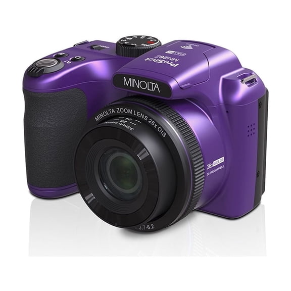 Minolta MN26Z 20 Megapixels 26x Optical Zoom Digital Camera with 1080p FHD Video - Purple - New Condition