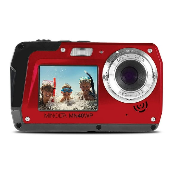Minolta  48 MP Waterproof Digital Camera, Red