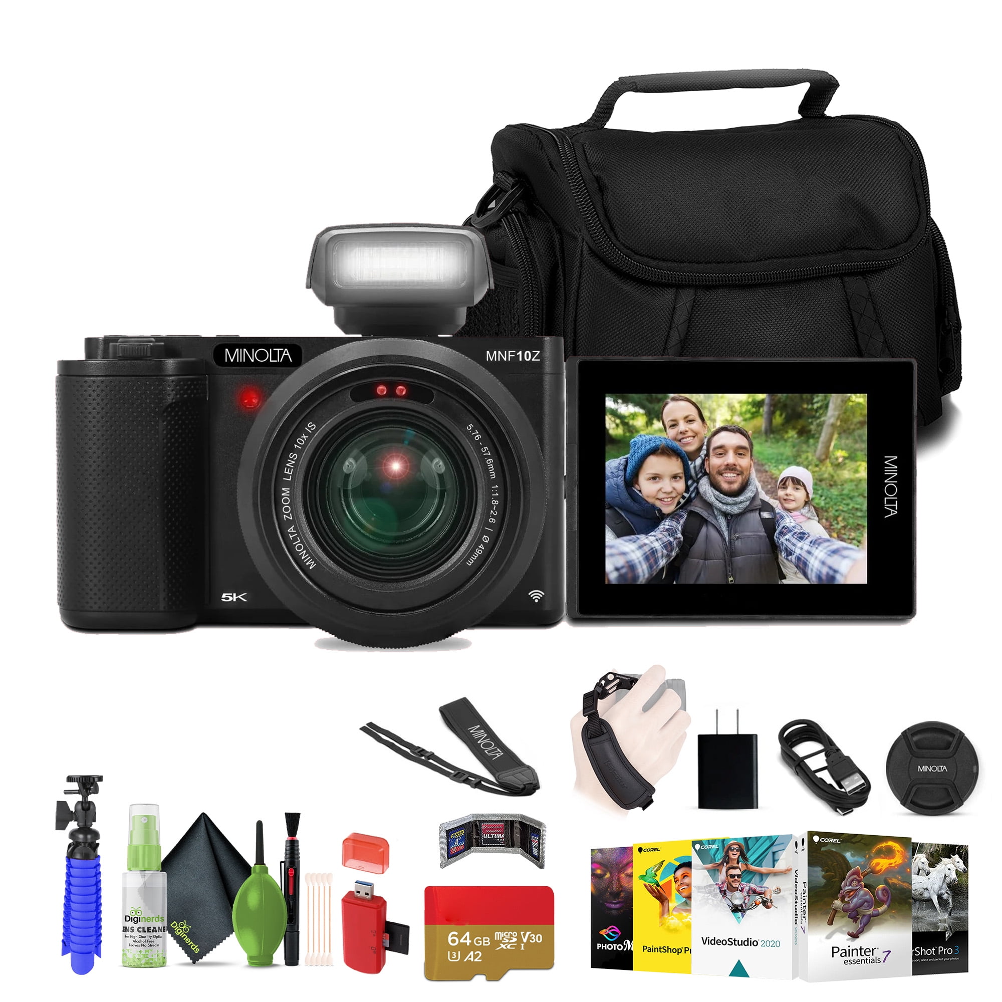 Minolta 72MP Camera w/10x Optical Zoom, Black - Walmart.com