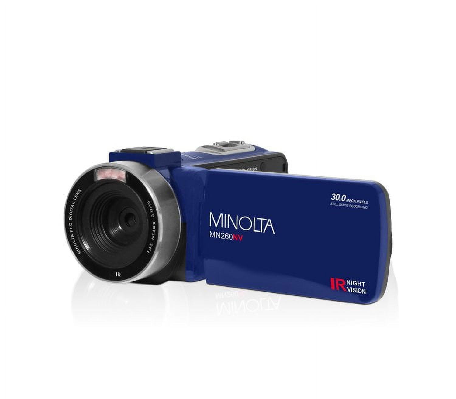 Minolta MN260NV 1080P FHD / 30 MP Night Vision Camcorder (Blue