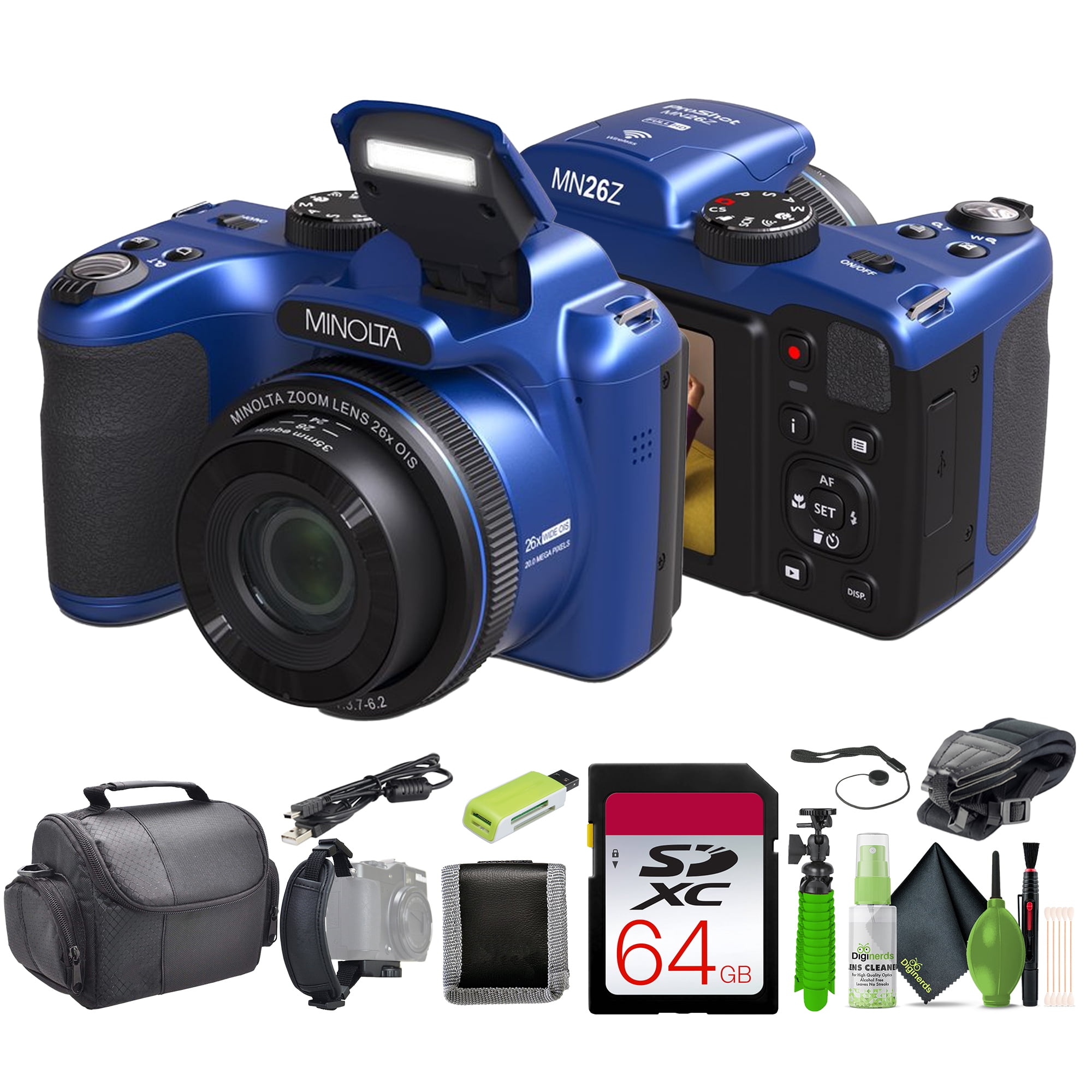 Minolta MN26Z 20 Megapixels 26x Optical Zoom Digital Camera 1080p FHD ...