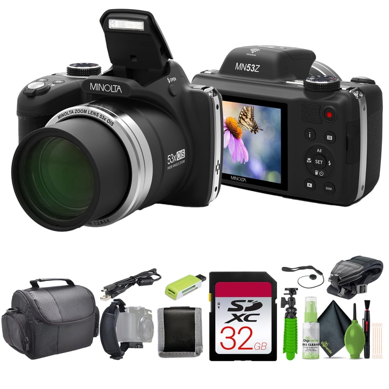 Minolta MN53Z 16MP Bridge Camera with 53x Optical Zoom (Black
