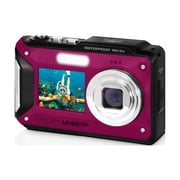 Minolta MN60WP 48 MP / 4K Ultra HD Waterproof Camera w/WiFi & Dual LCD (Magenta)