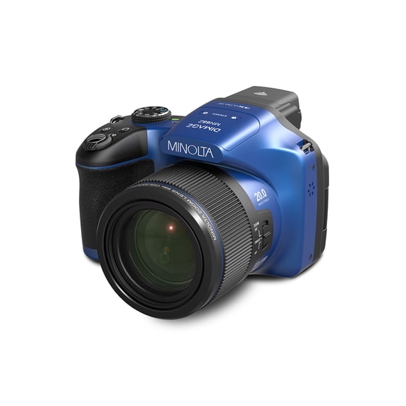 Minolta MN68Z Dimage 20MP 4K Ultra HD Bridge Camera | 68x Optical Zoom, 23.4-1591mm Lens, BSI CMOS Sensor, OIS, Manual Controls (Blue)