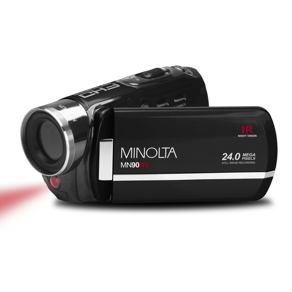 Minolta MN90NV-BK Full HD 1080p IR Night Vision Camcorder, Black