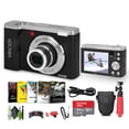 thumbnail image 1 of Minolta MNB5Z 56MP Dual Lens Point & Shoot Digital Camera with 5X Optical Zoom & 5K Ultra HD Video Bundle With 64GB Memory Card + Vlogger Tripod + Bag + Cleaning Kit + More Accessories (Black), 1 of 5