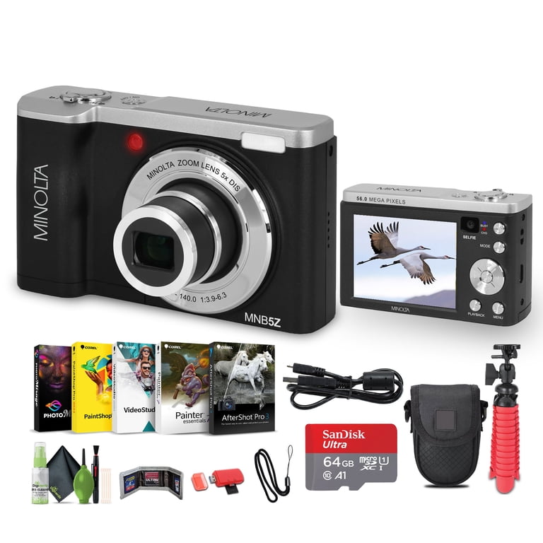 Minolta MNB5Z 56MP Dual Lens Point & Shoot Digital Camera with 5X