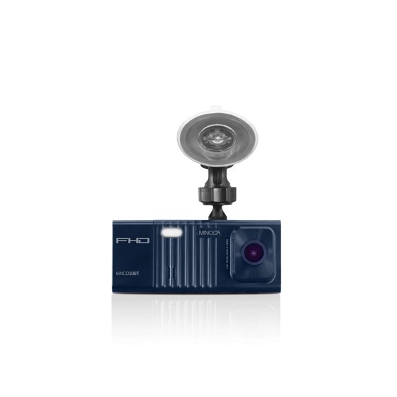 Minolta MNCD338T 3-Channel 1080P Car Camcorder w/3.0" LCD & Interior+Rear Camera (Blue)