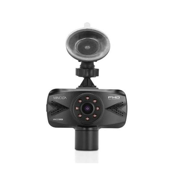 Minolta MNCD355X-BK MNCD355X 2-Channel 1080P Car Camcorder with 2.7 in. LCD & Interior Camera - Black