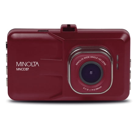 Minolta Mncd37-r Mncd37 1080p Full Hd Dash Camera With 3-inch Qvga Lcd Screen (red)