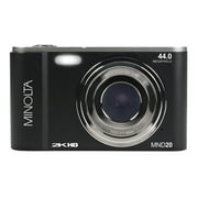 Minolta MND20 16x Digital Zoom 44 MP/2.7K Quad HD Digital Camera (Black), MND20-BK
