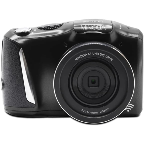 Minolta MND55 64MP 4K Ultra HD Wi-Fi Digital Camera without Memory Card, Black