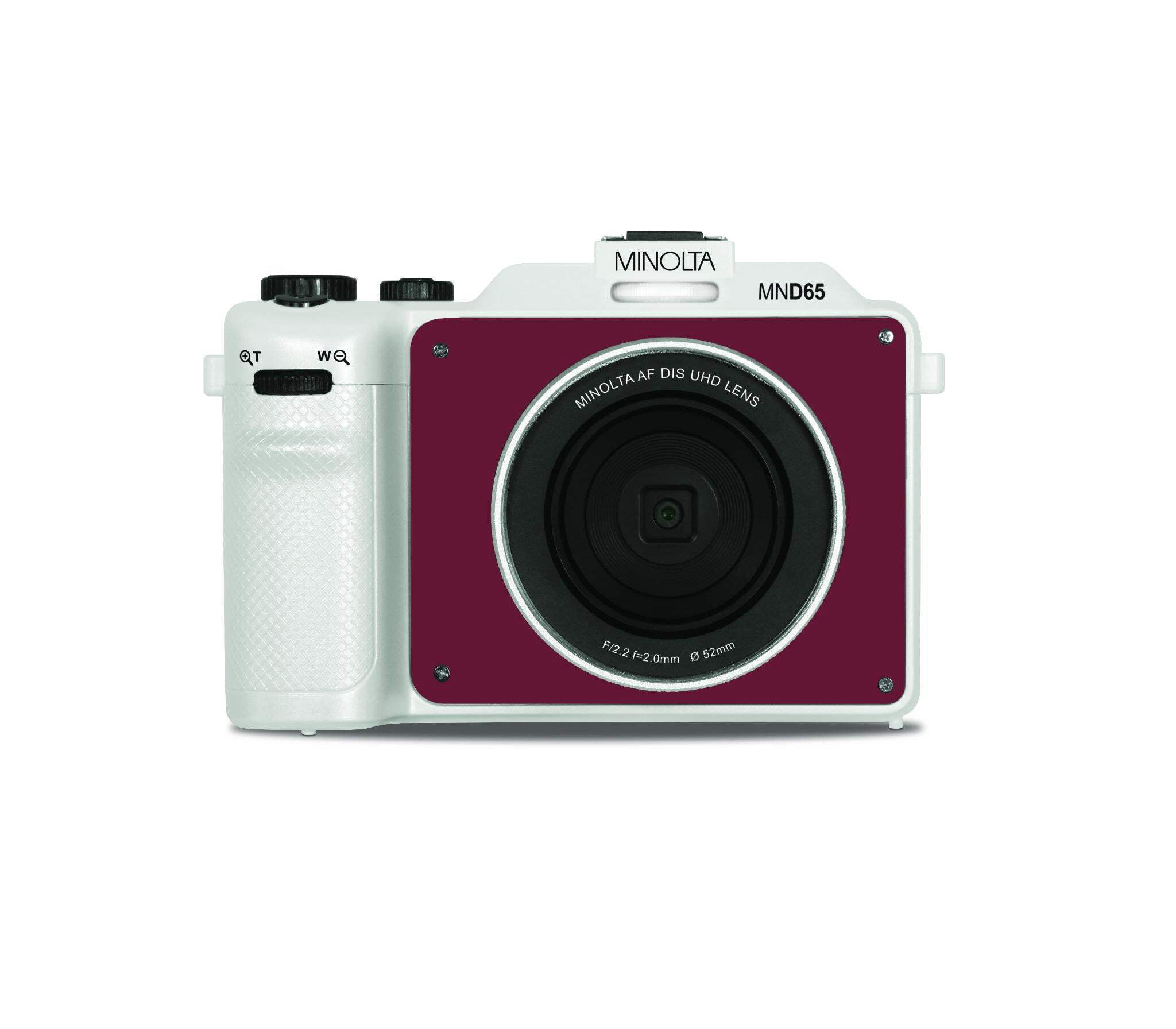 Minolta Minolta MND65 Selfie Shot Digital Camera, White with Red Faceplate