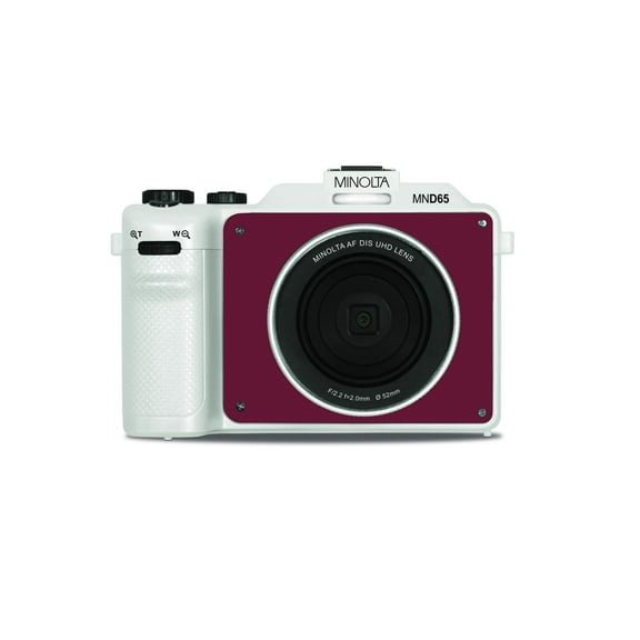Minolta Minolta MND65 Selfie Shot Digital Camera, White with Red Faceplate