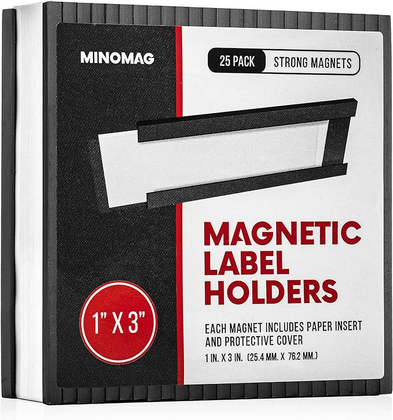 Minomag Label Holders 1x3 Inches (25 Count) C Channel Data