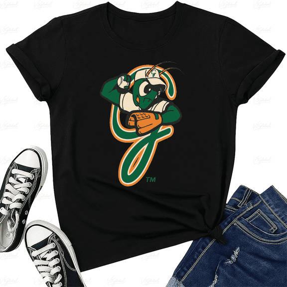 Minor League Baseball Team Grasshopper Mascot Sport Graphic Unisex T-Shirt V18055, up to Size 5XL