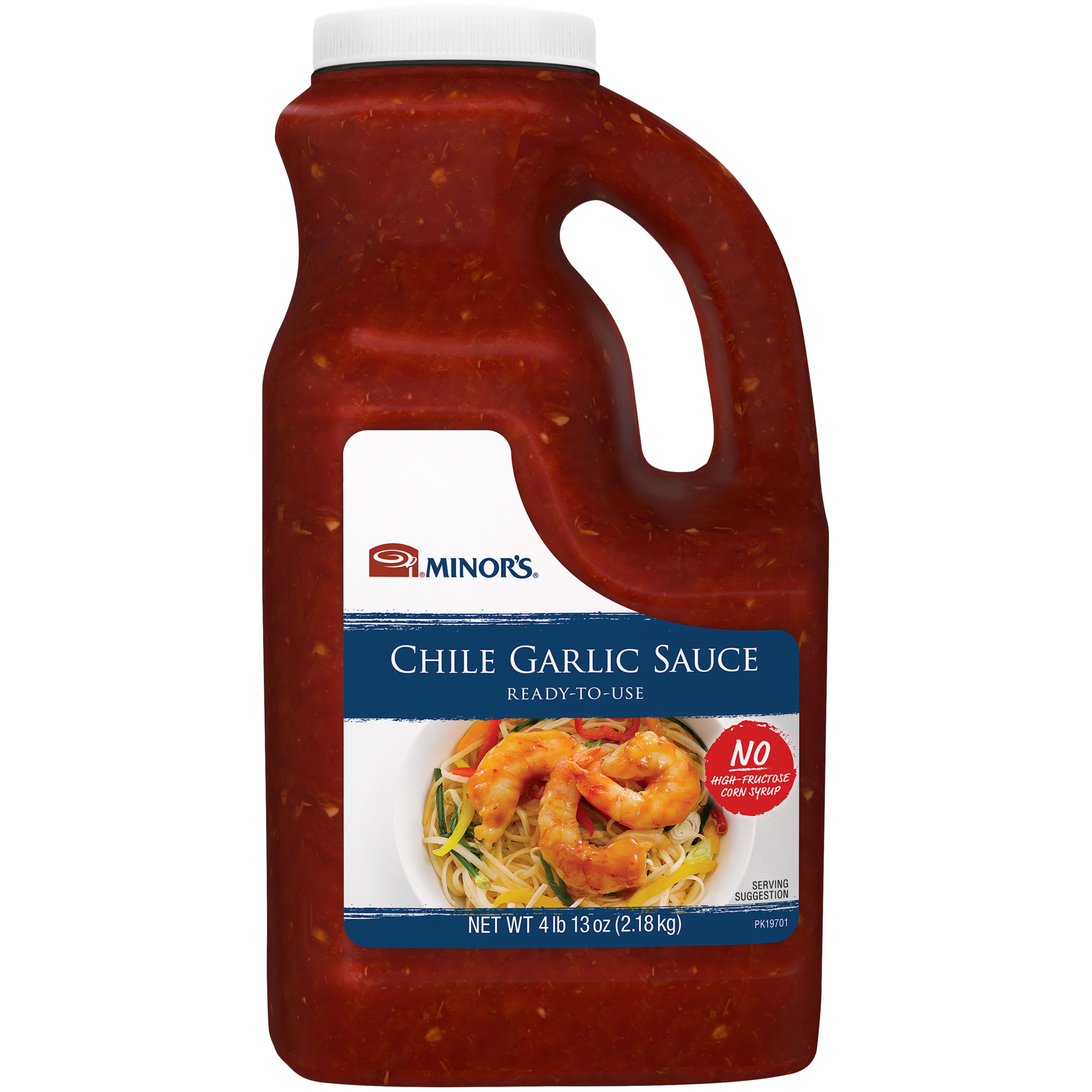Minor's No High Fructose Corn Syrup Vegan Chile Garlic Hot Sauce, 77 oz Jug