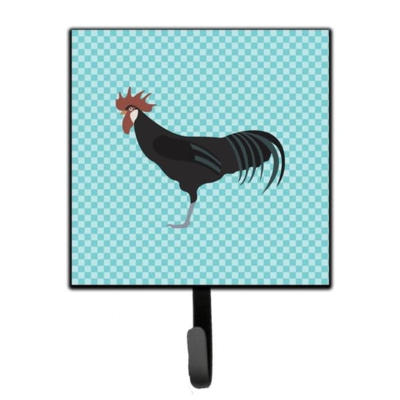 Minorca Ctalalan Chicken Blue Check Leash or Key Holder