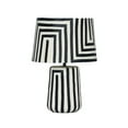 thumbnail image 1 of Minori Black Striped Papier Mache Table Lamp, 1 of 7