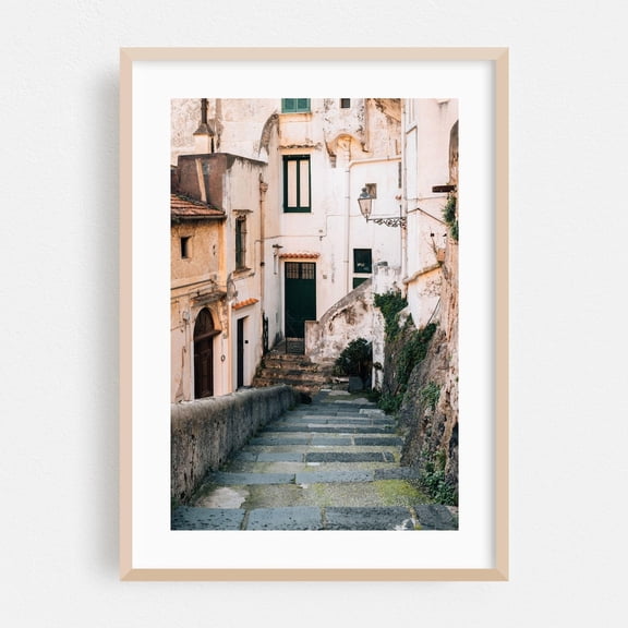 Minori Campania Italy Architecture Rustic Street Photography Fine Vintage Scenic Poster Unframed Paper Print