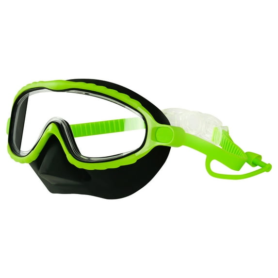 Minors Swimming Goggles, Large Frame with Nose Cover, Protective Swim Gear for Young Age Ages 4-16, Wide View Lens, Comfortable Fit,Vsgery