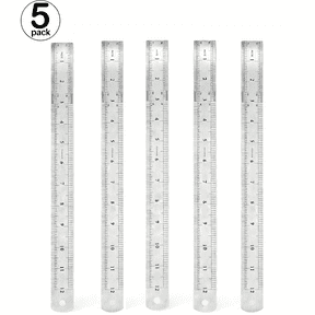 Minorsun 12-Inch Stainless Steel Rulers, Straight Edge Metal Ruler with Metric and Imperial, 5-Pack