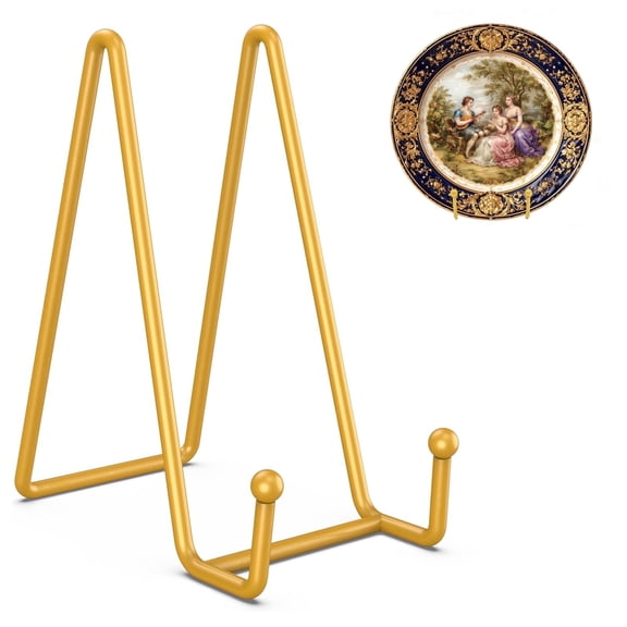 Minorsun Plate Stands for Display 6 Pack 6 inch Metal Easel Holders, Fits 7–15“ Plates Frames Easel Frame Stand for Pictures, Decorative Plate, Kitchen, Table Art