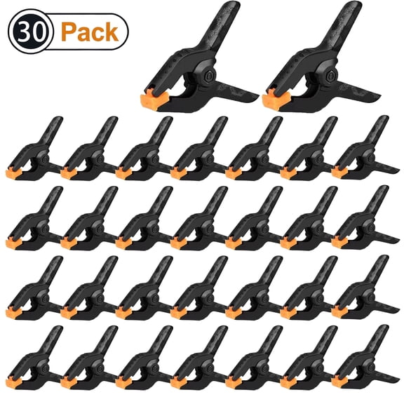 Spring Clamps 30 Pack 3.5 inch, Small Spring Clamps for Backdrop Stand, Plastic Clips with Non Slip Handle for Crafts Photography Woodworking