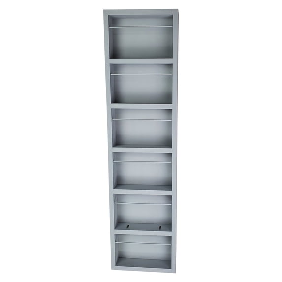 Minos Primed Gray On the Wall Spice Rack 42"h x 11"w x 2.5"d