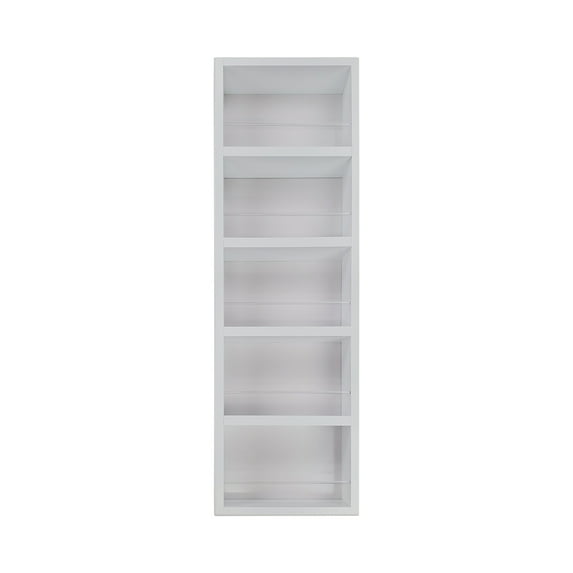 Minos White Enamel On the Wall Spice Rack 35"h x 11"w x 2.5"d