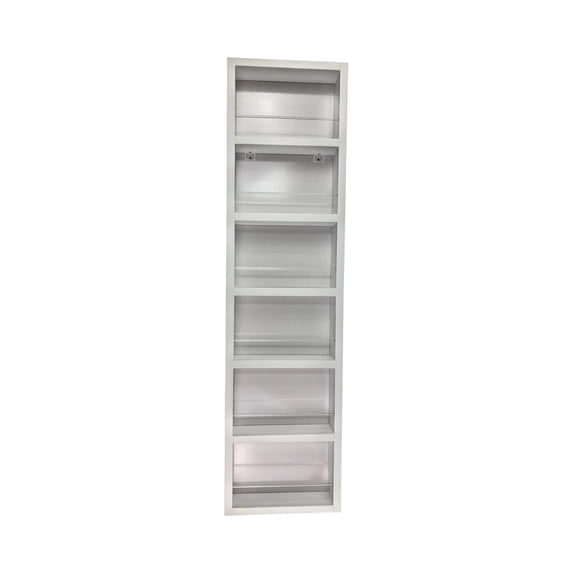 Minos White Enamel On the Wall Spice Rack 42"h x 11"w x 2.5"d