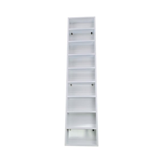 Minos White Enamel On the Wall Spice Rack 62"h x 11"w x 2.5"d