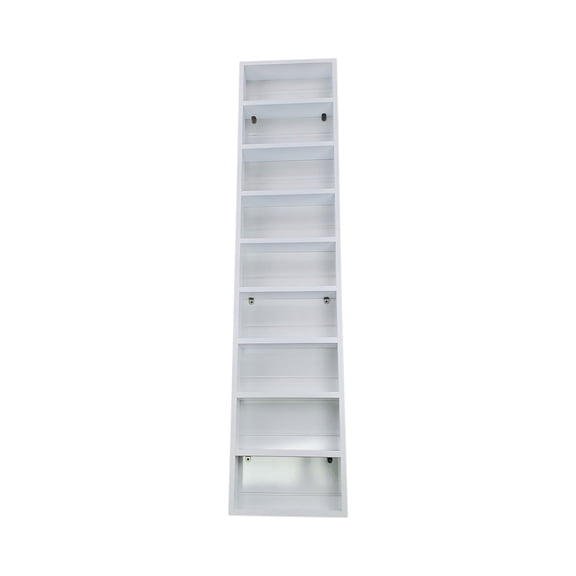 Minos White Enamel On the Wall Spice Rack 62"h x 11"w x 4.5"d