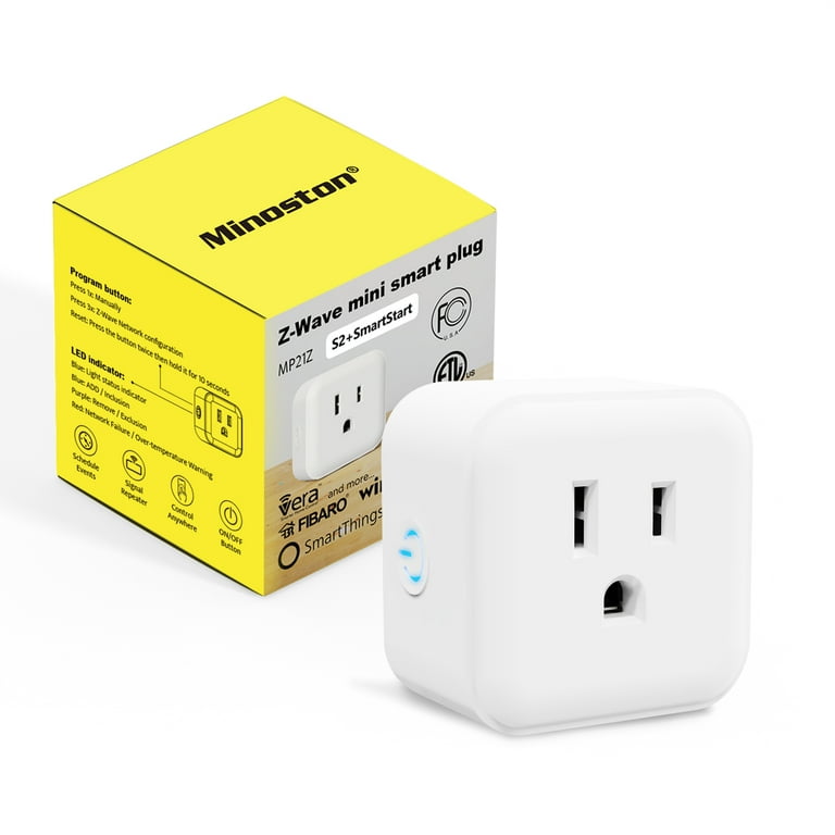 Minoston Zwave Plug Outlet, Mini Smart Plug, 15 Amp, Hub Required